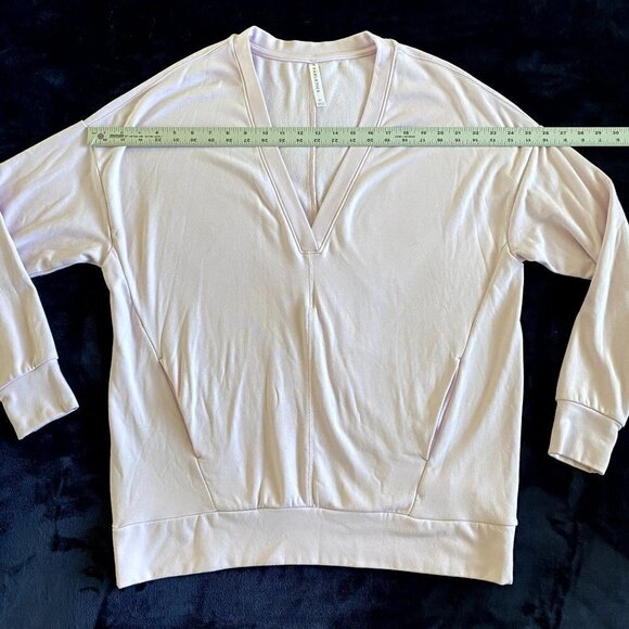 Fabletics | Rosaline V-Neck Long Sleeve Sweat Shirt | Baby Pink | Size: Medium - Picture 5 of 7